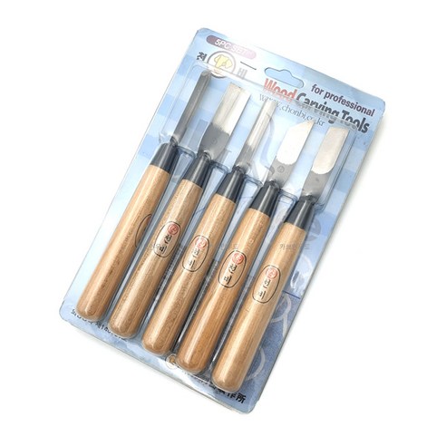 천비 조각도 세트 5pcs 블리스터케이스 조각칼 조각 칼 공구 목공 도구 우드 카빙
