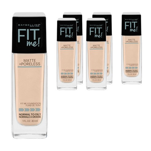 메이블린 핏 미! 매트+ 포어리스 파운데이션 30ml, Natural Ivory, 6개