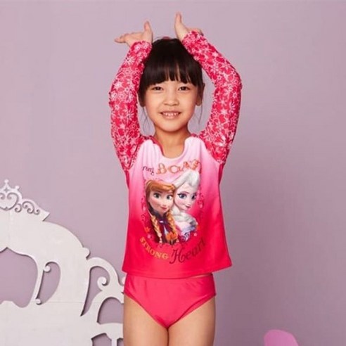 래쉬가드 래시가드 수영복 비치웨어 바캉스 왕국 여아 키즈 팬츠 세트 4p