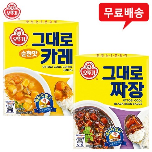 오뚜기 그대로카레(순한맛)12개+그대로짜장12개/무배, 24개, 200g