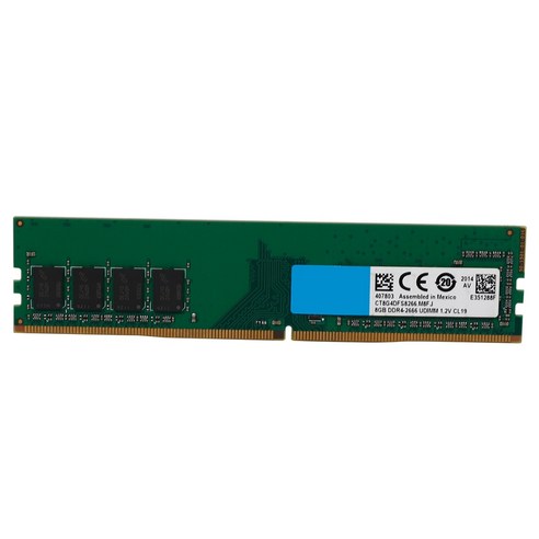 8GB PC 컴퓨터 RAM 메모리 DDR4 PC4 2666MHz CL19 데스크탑 DDR4 마더 보드 288 핀 UDIMM RAM 메모리, 하나, 초록