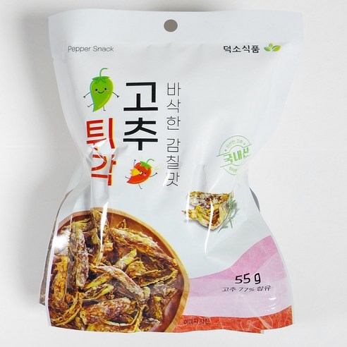 (덕소식품)바삭한 감칠맛 고추튀각 55g 술안주 반찬, 1개