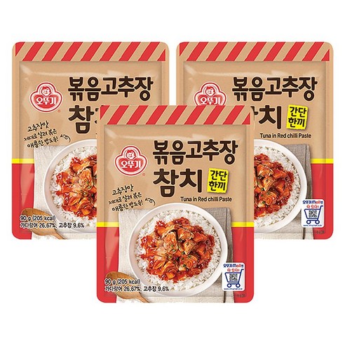 오뚜기 간단한끼 볶음고추장 참치 90g 3개 식사 분식 한식 즉석요리 일식 정식 - 간식메이커 | 쿠팡