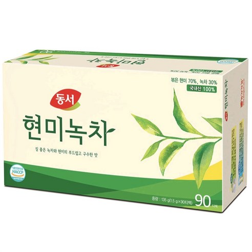   동서 현미녹차 티백90t, 1.5g, 90개입, 1개