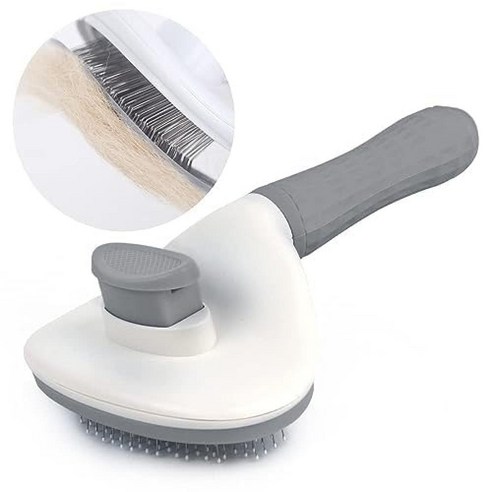 Cat brush brush for long haired cats and dogs. Pet Self Cleaning Brush Hair Remover Grooming Comb D, GRAY