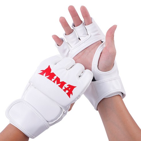 까마느 이종격투기 킥복싱 MMA 글러브 스파링 대련 훈련용, 화이트, 1개