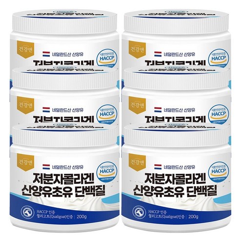 저분자 산양유 콜라겐 단백질 초유 프로틴 알레 200g, 6개