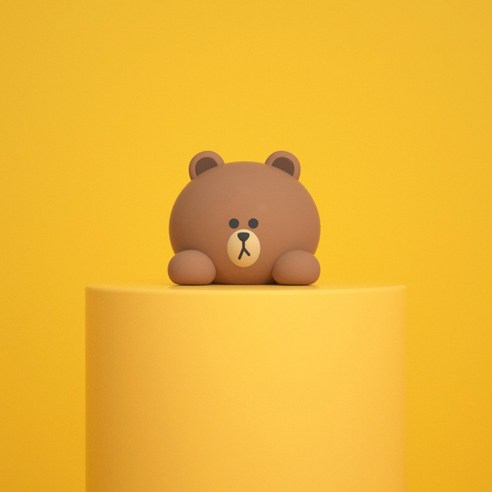 라인프렌즈 차량용 미니 피규어, 1개, 브라운