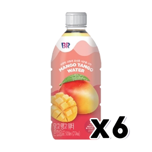 베스킨라빈스 망고탱고 워터 (저칼로리 유산균음료), 500ml, 48개