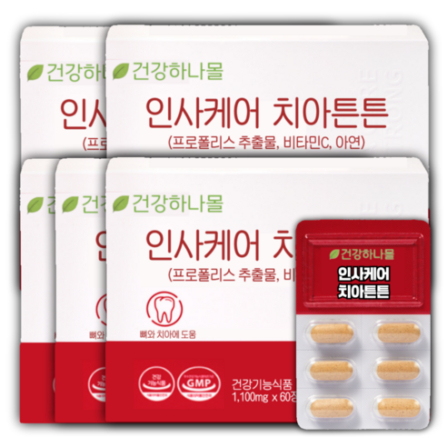 건강한 치아 뼈 관리에는 인사치아튼튼, 5개, 60정