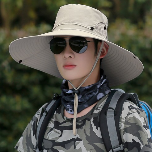 DFMEI 챙 확대 모자 탈부착 모자 하남성 에어캡 자외선 차단용 모자입니다.후드 등산 야상입니다, DFMEI 카키