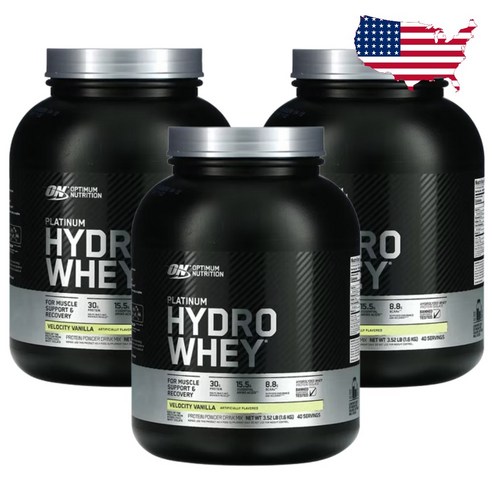 옵티멈 플래티넘 하이드로웨이 단백질 파우더 1.6kg WPH 프로틴 가루 바닐라 3개