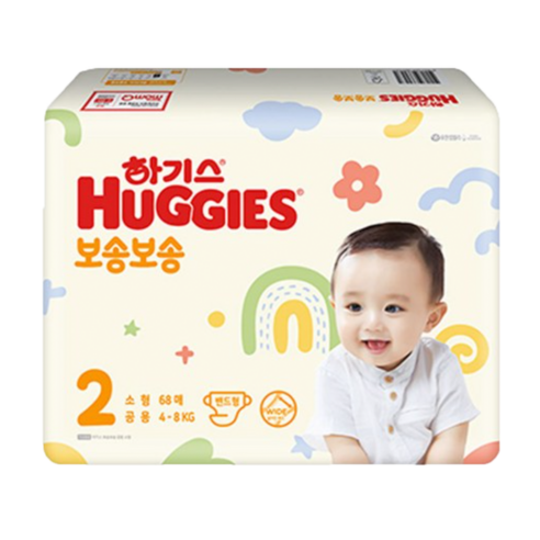 밤부베베 대나무 시그니처 사각 기저귀, 퓨어(화이트), 5개 기저귀 12 하기스 2022 보송보송 기저귀 밴드형 남여공용, 2단계, 68매