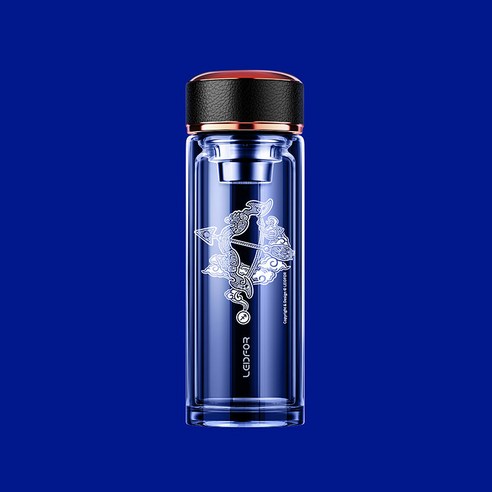 Redf 더블 레이어 유리 인쇄 차 컵 물 컵 [원래 저작권 암], 궁수 자리, 500Ml
