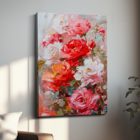아트앤코 돈 들어오는 장미 캔버스 그림 75x50cm 풍수지리 인테리어 대형 액자, AT3154 장미 프래그런트 페이블