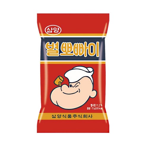 별뽀빠이 라면스낵, 72g, 8개