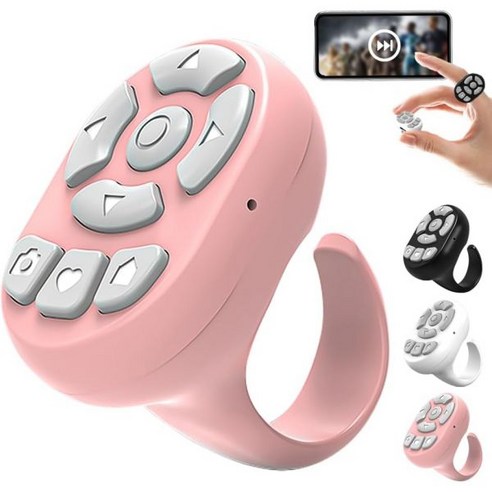 Upgrade Wireless Bluetooth Remote Control 2025 New Page Turner Scroller Ring Creative Short Video, Pink