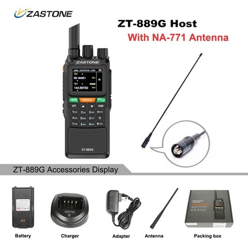 생활무전기 업무용 장거리 캠핑 고성능 무전기 워키토키 zastone 889g gps 워키 토키 10w 999ch 3000mah uhf 400-520vhf136-174mhz cb, 매칭 안테나