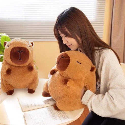 샤샤벨 왕귀여운 카피바라 인형 핸드워머 모찌 인형 겨울 선물