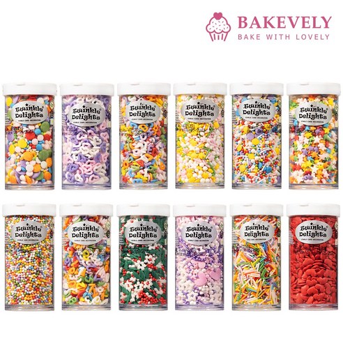 퀄리티 슈가 스프링클 레인보우 빼빼로 머핀 케이크 장식 데코 토핑, 1.핑크 심포니 스프링클, 1개