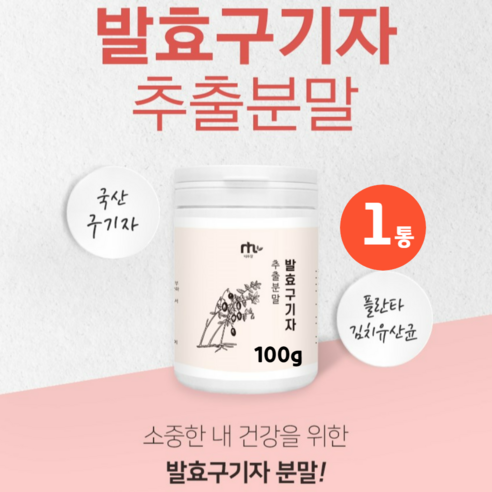 국산 발효구기자 분말 가루 haccp 식약처인증 김치 유산균 구기자 가루 추출물, 1개, 100g