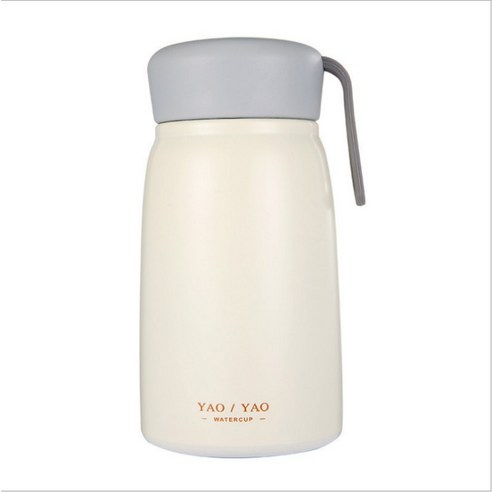 ZZJJC 아이디어 보온병 아이디어 텀블러 아웃도어 보온병, 베이지색, 350ml