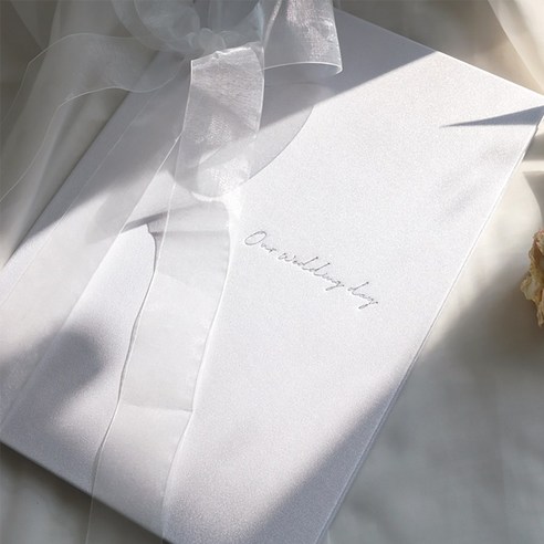 엘블랑꼬 고급 혼인서약서 케이스 + 리본 결혼식 성혼선언문 커버, Our wedding day