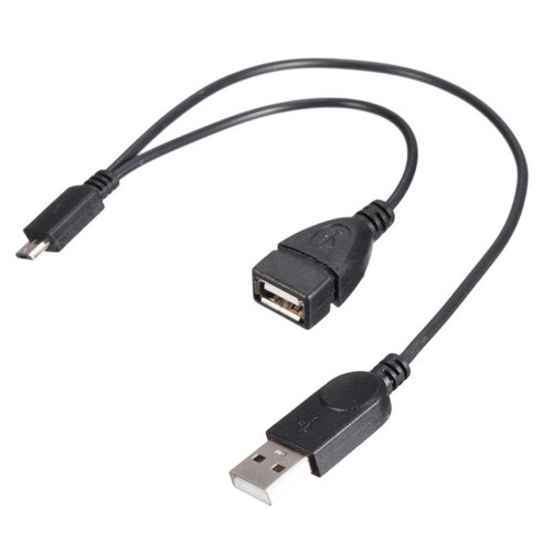 남성 USB 플러그 전원 PC 전화 어댑터에 여성이있는 마이크로 USB 호스트 OTG 케이블, 블랙, 설명, 플라스틱