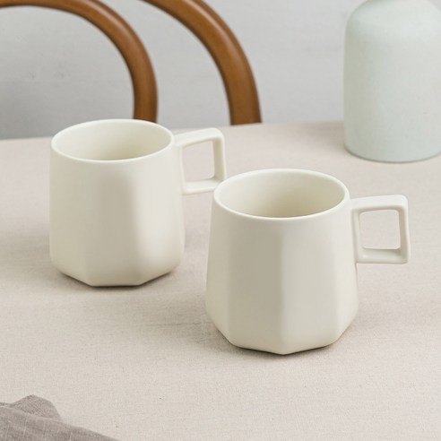 시라쿠스 네이처 머그컵 300ml 2개세트, 화이트, 2P