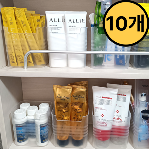 모어댄프리 다용도 욕실 정리함, 반투명, 10개