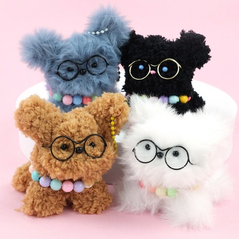 핑크풋 강아지 모루인형 3탄, 모루인형3탄_퍼플 박스 (화이트 밍크모루), 1개