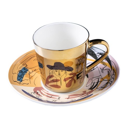 [SW] 거울 반사 커피 잔 유리 차 물 컵 크리 에이 티브 Coffeeware Drinkware, 브라운_201-300ml