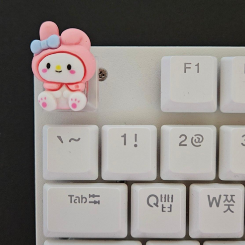 달콩 산리오 캐릭터 무광 키캡, 키티, 블랙 키티키보드