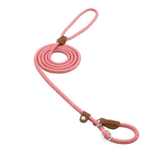 멍팡 산책훈련 일체형 목줄 리드줄 M 1.8미터, 핑크