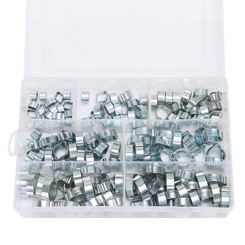 노 브랜드 140Pcs 두 배 귀 O 클립은 유압 호스 연료를 위한 강철 아연 도금된 구색을 죔쇠, 없음