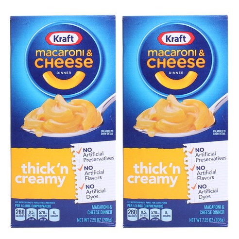Kraft 마카로니 & 치즈 띡 앤 크리미, 206g, 2개