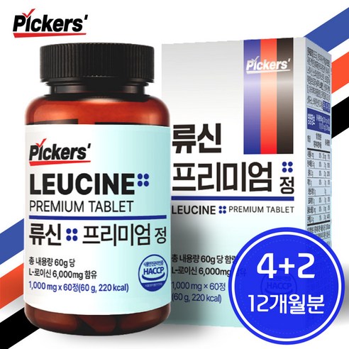 픽커스 류신 단백질 타블렛 프리미엄 정 1000mg, 60정, 60g, 6개