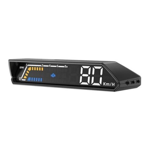스마트 헤드업 디스플레이 듀얼 화면 OBD2 HUD 변속기 오일 온도 모니터링 디지털 속도계 과속 경보, [01] Black