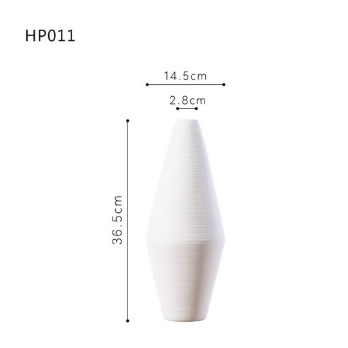 DFMEI 도자기 화이트 꽃병 세팅 모던 심플 아이디어 거실 홈 소프트 소품 크기 꽃꽂이화기, DFMEI Hp011, 하나