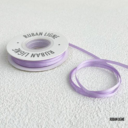 러반라인 고밀도 양면 공단 리본 3MM 얇은 리본 선물 포장끈, 연보라