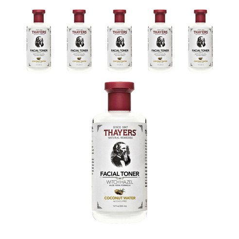 세이어스 페이셜 토너 위치 하젤 코코넛 워터, 6개, 355ml