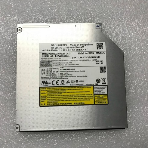 외장CD롬 TPFEEL Matshita UJ-262 UJ262 6X 3D 블루레이 버너 더블 BD-RE 라이터 슬림 9.5mm 내장 SATA DVD RW 드라이브