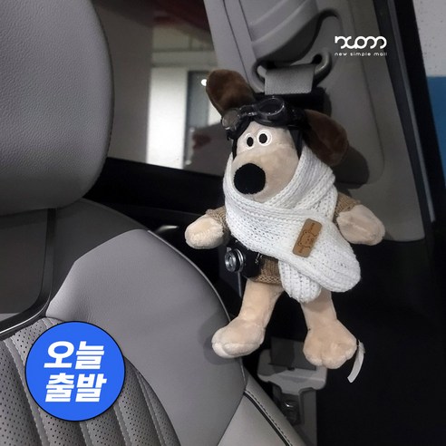 그로밋안전벨트 차량 안전벨트 깜빡이인형 네비게이션인형, 목도리 그로밋, 1개