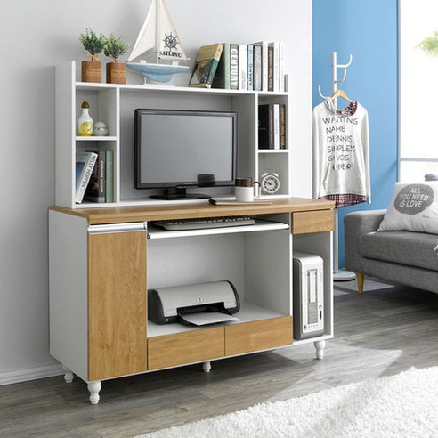 원룸과 소규모 사무실을 위한 완벽한 콤보: 르망 컴퓨터책상+책꽂이 세트