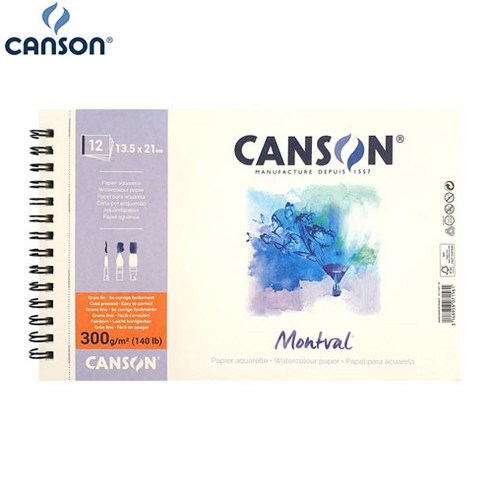 CANCON 캔손 몽발 스프링제본 스케치북 300g 13.5x21cm, 몽발스프링스케치북 13.5x21cm