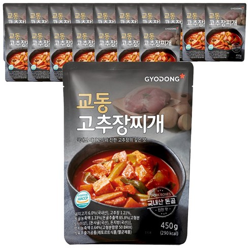 교동식품 고추장 찌개, 450g, 18개