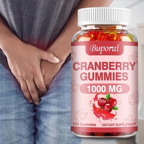 Buporai 크랜베리 1000mg 방광 신장 건강 요로 감염 지원 구미 60/100개, 60정, 1개