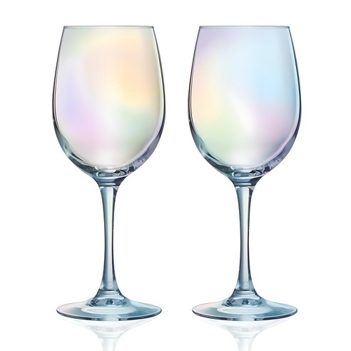 어뮤즈키친 오로라 월드 와인잔, 350ml, 2개