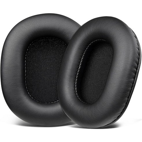 SOULWIT 교체용 이어패드-호환 모델 소니 Sony MDR-7506 MDR-V6 MDR-V7 MDR-CD900ST 모니터 헤드폰 - 부드러운 고밀도 폼 쿠션 1쌍, Protein Leather, Black, 1개