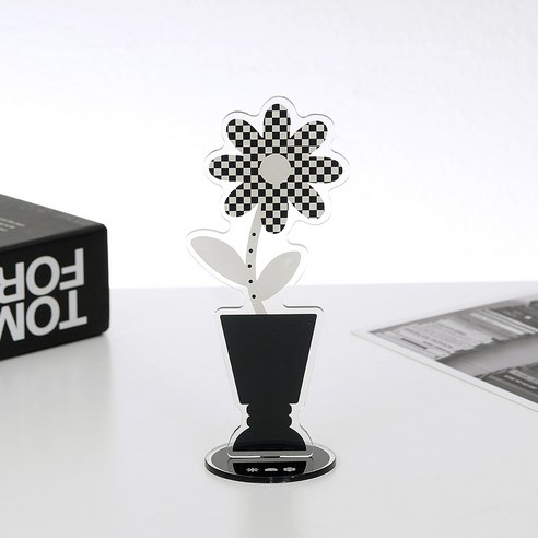 인테리어 소품 블랙 아크릴 플라워 메모 홀더 명함 꽂이 4, D